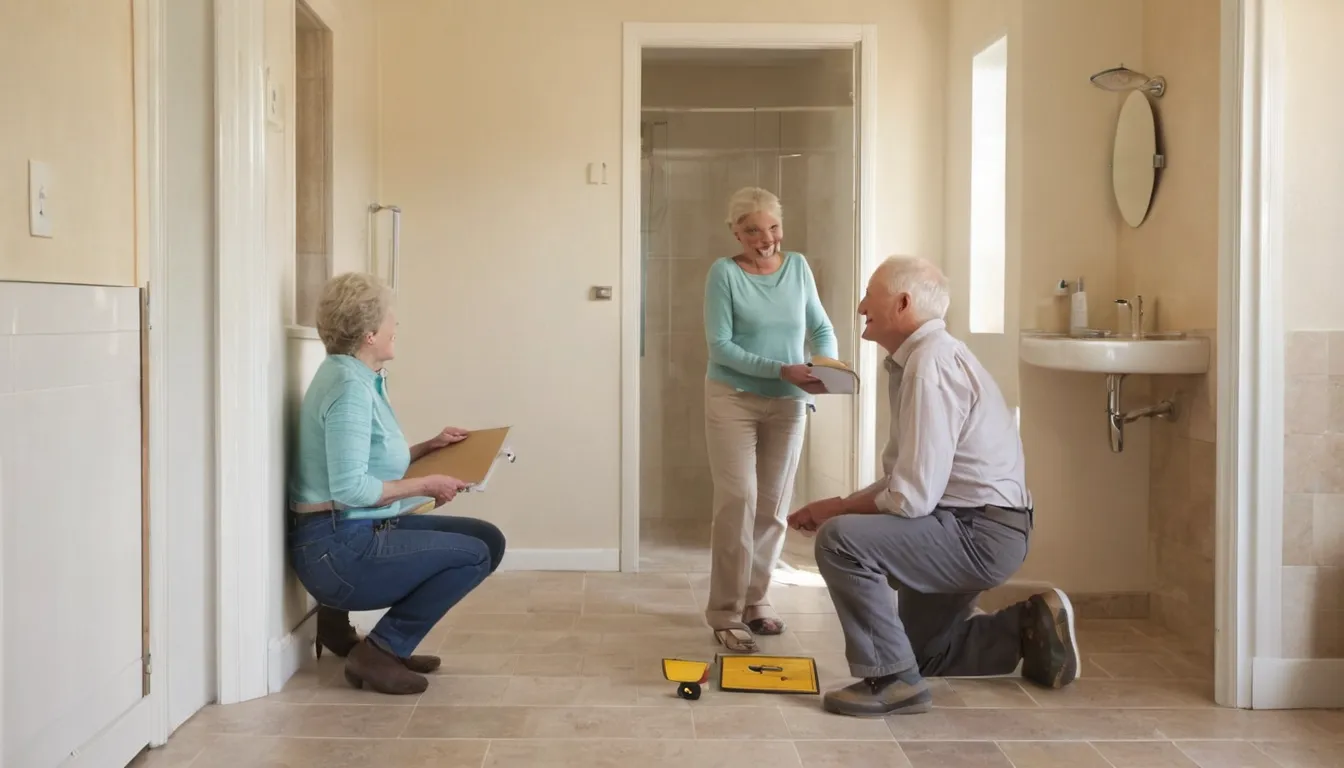 A homeowner talking over bathing options with a local provider